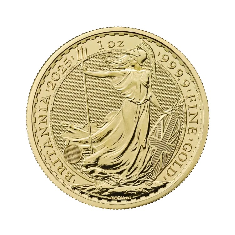 Voorzijde 1 troy ounce gouden Britannia 2025