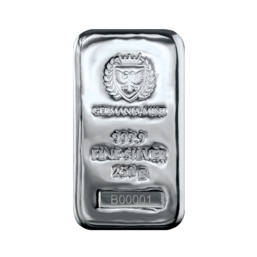 Thumbnail 250g Germania Mint Silver Bar front