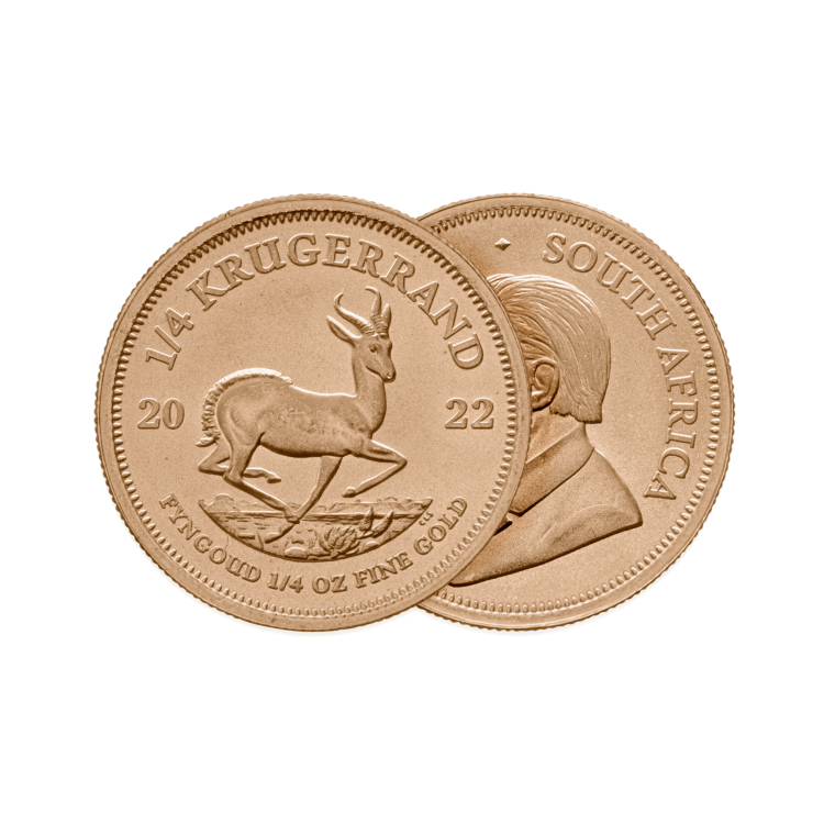 1/4 oz Krugerrand Or Plusieurs Années angle 1