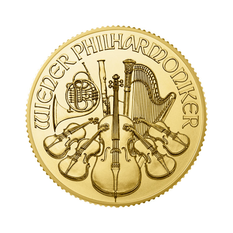 1/4 oz Philharmoniker Gold Coin Mixed Years front