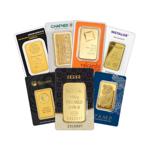 Thumbnail 100 gram gold bars various producers