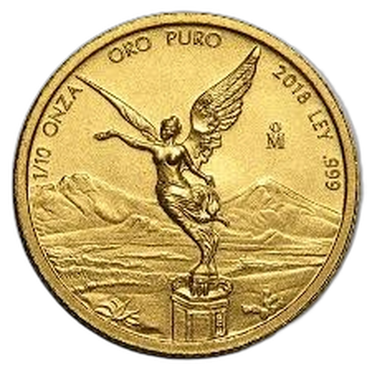 1/10 oz Banco de Mexico Gold Coin Mixed Years front