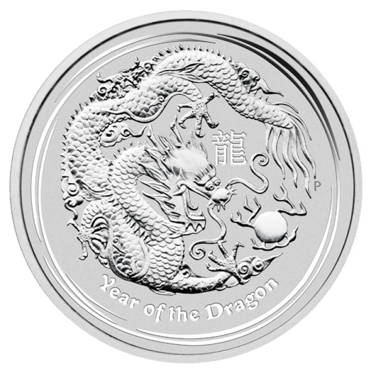 1 oz Lunar Silver Coin 2012 back