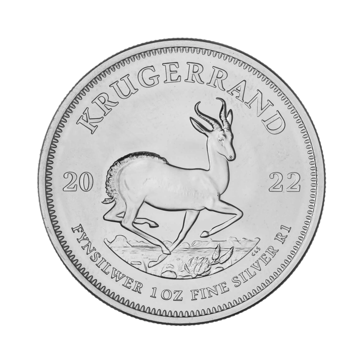 Obverse 1 troy ounce silver Krugerrand coin