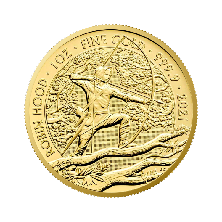 1 oz Robin Hood Gold Coin 2021 front