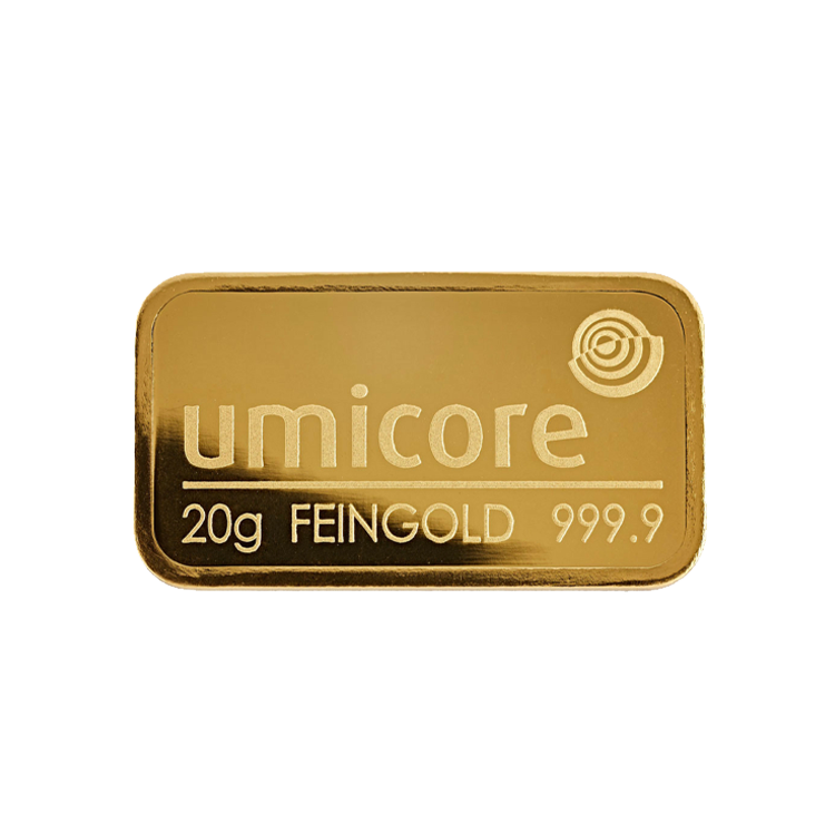 Umicore 20 gram goudbaar