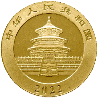 Reverse gold Panda coin from 2022