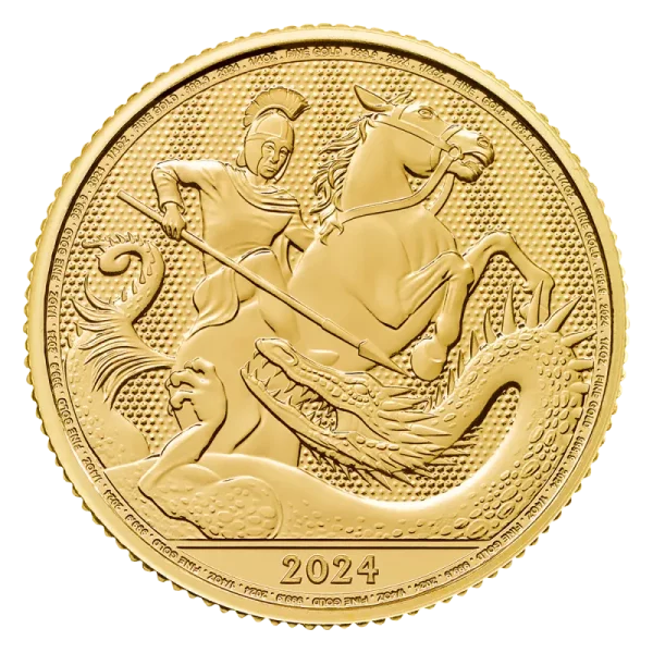 1/4 oz St George and the Dragon Gold Coin | 2024(Front)