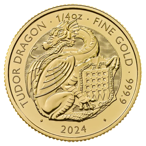 1/4 oz Tudor Beasts Dragon Gold Coin | 2024(Front)