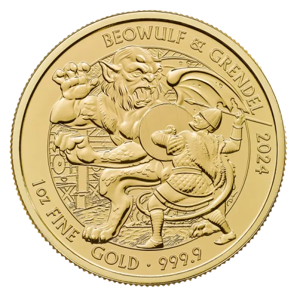 1 oz Beowulf Myths and Legends Gold Coin | 2024(Front)