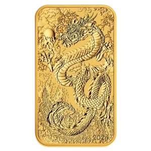 1 oz Dragon Rectangular Gold Coin | 2024(Front)