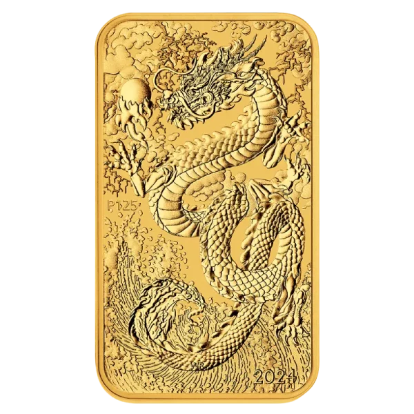 1 oz Dragon Rectangular Gold Coin | 2024(Front)