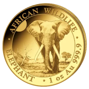 1 oz Somalia Elephant Gold Coin | 2025(Front)