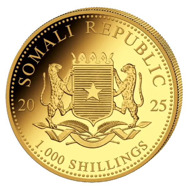 1 oz Somalia Elephant Gold Coin | 2025(Back)