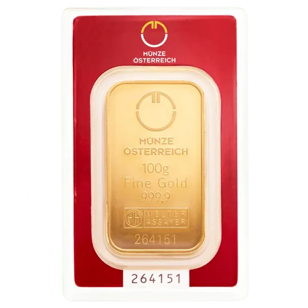 100g Gold Bar | Austrian Mint(Front)