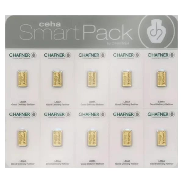 10x2g Gold Bar SmartPack | C.Hafner(Front)