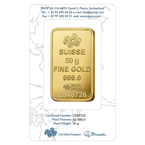 50g Gold Bar | PAMP Rose(Back)